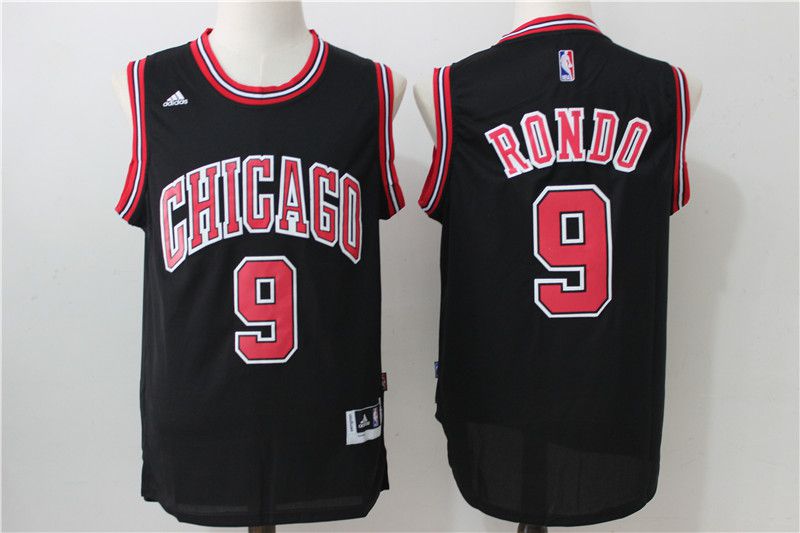 Men Chicago Bulls #9 Rondo Black Adidas NBA Jersey